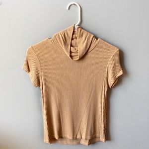 Short Sleeve Ribbed Turtleneck